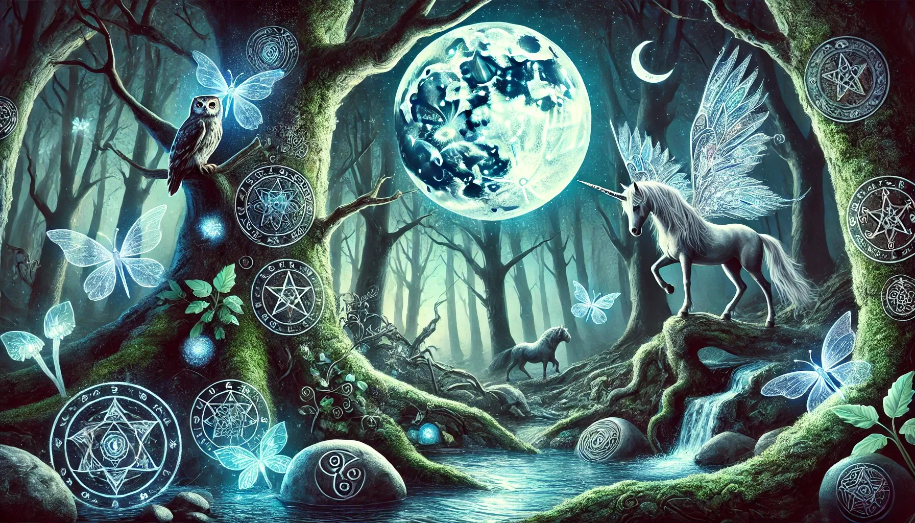 Moonlit Whispers: Exploring Ancient Myths, Magical Creatures, and Nature's Symbols